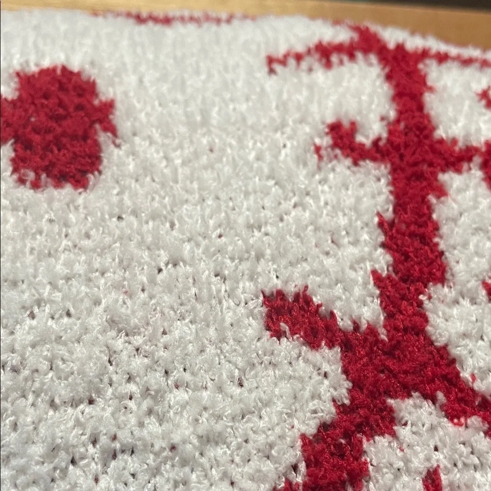 Red and White Patterned Textile